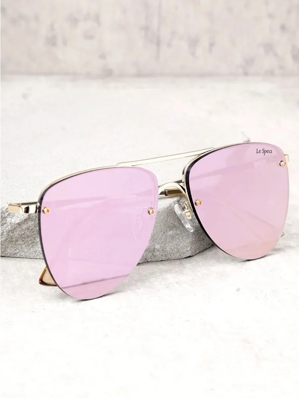 Le Spec Prince Rose Gold Aviator Sunglasses